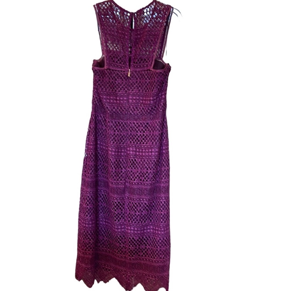 Trina Turk High Neck Lace Sheath Dress Plum 12 NWT - Picture 3 of 13